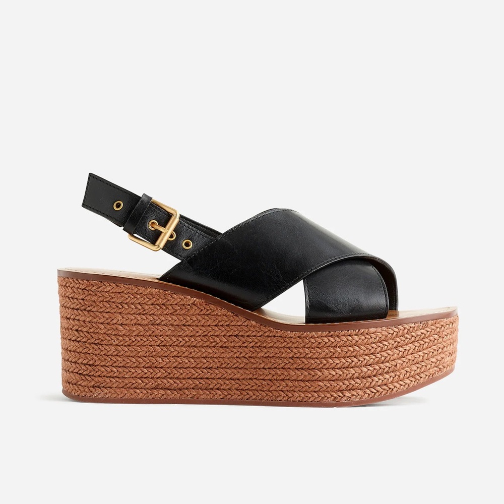 Madewell The Amee Wedge Sandal in Black Size 8